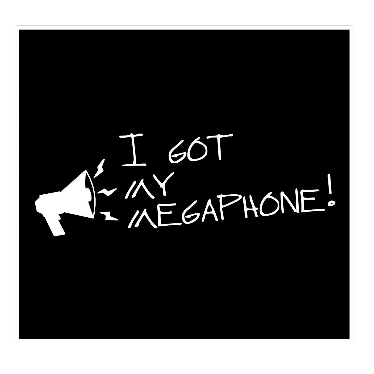 ウォールステッカー 英字 I got my megaphone イラスト 大 白 マット