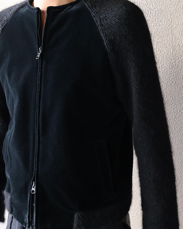 【Y's】Sleeve cut-out double zip crew neck blouson