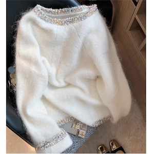 sparkle lace sweater<t2946>