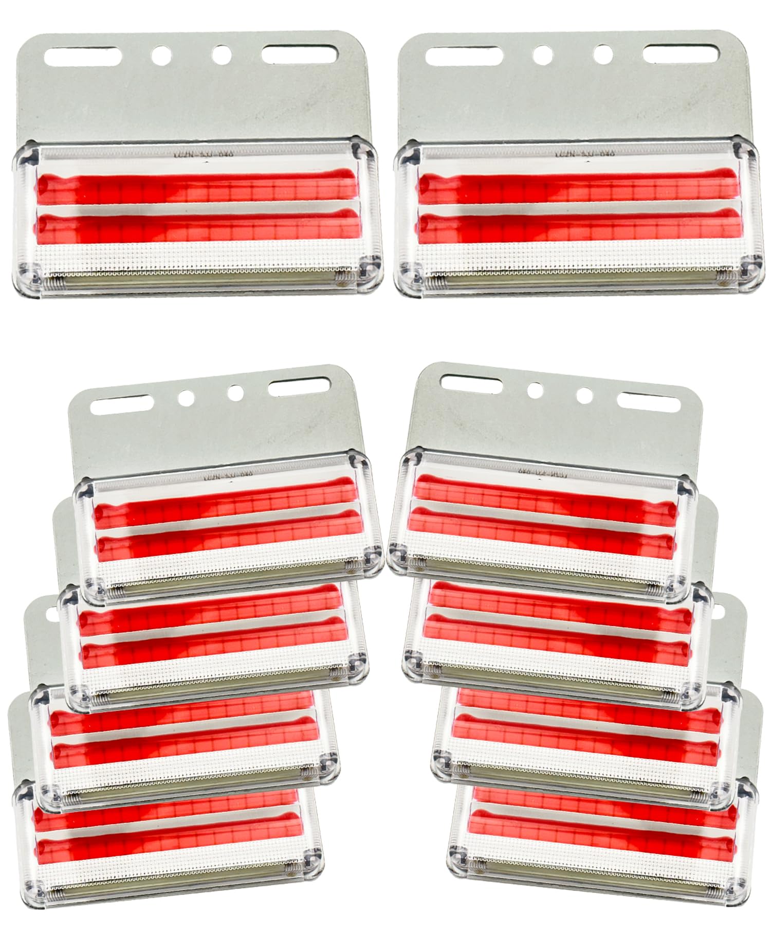 HTharros サイドマーカー 24v トラック用 led ダウンライト マーカー 高輝度 COB LED ランプ 車幅灯 車側灯 10個セット (レッド)
