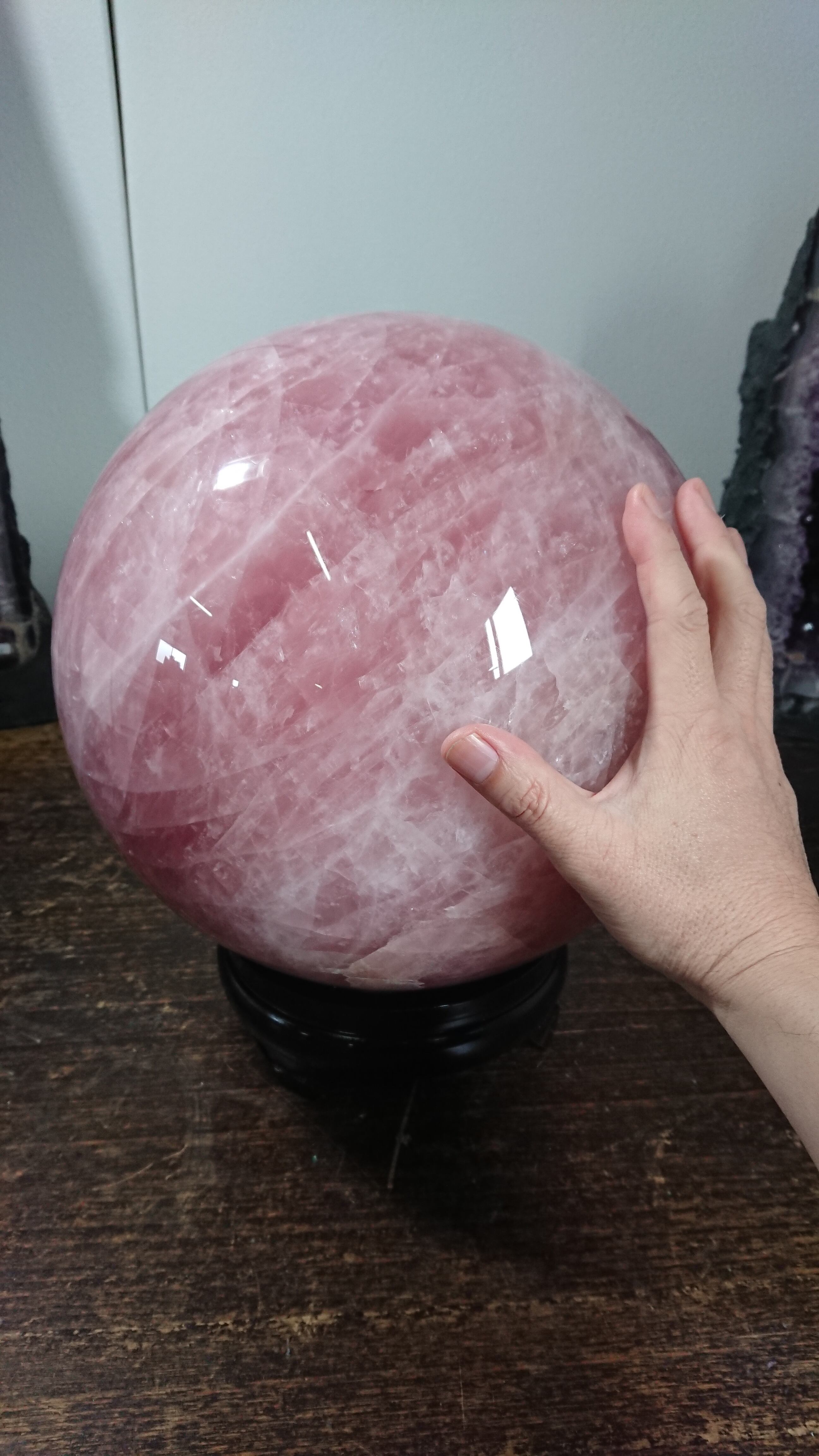 直径約28cm 特大ローズクオーツスフィア | KAMEDASHOJI