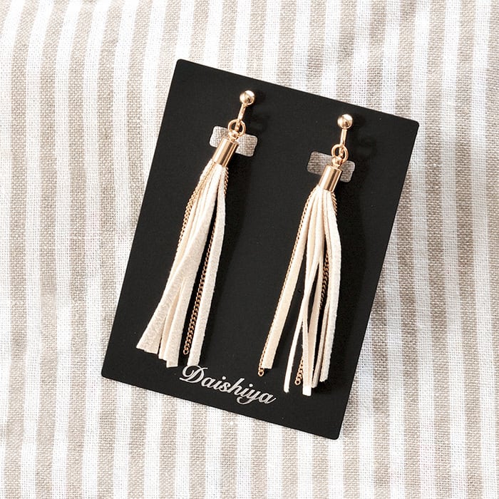 【名入れ箔押し】 オリジナル台紙 LL(穴上) イヤリング ピアス用 黒 100枚 67×90mm SD26