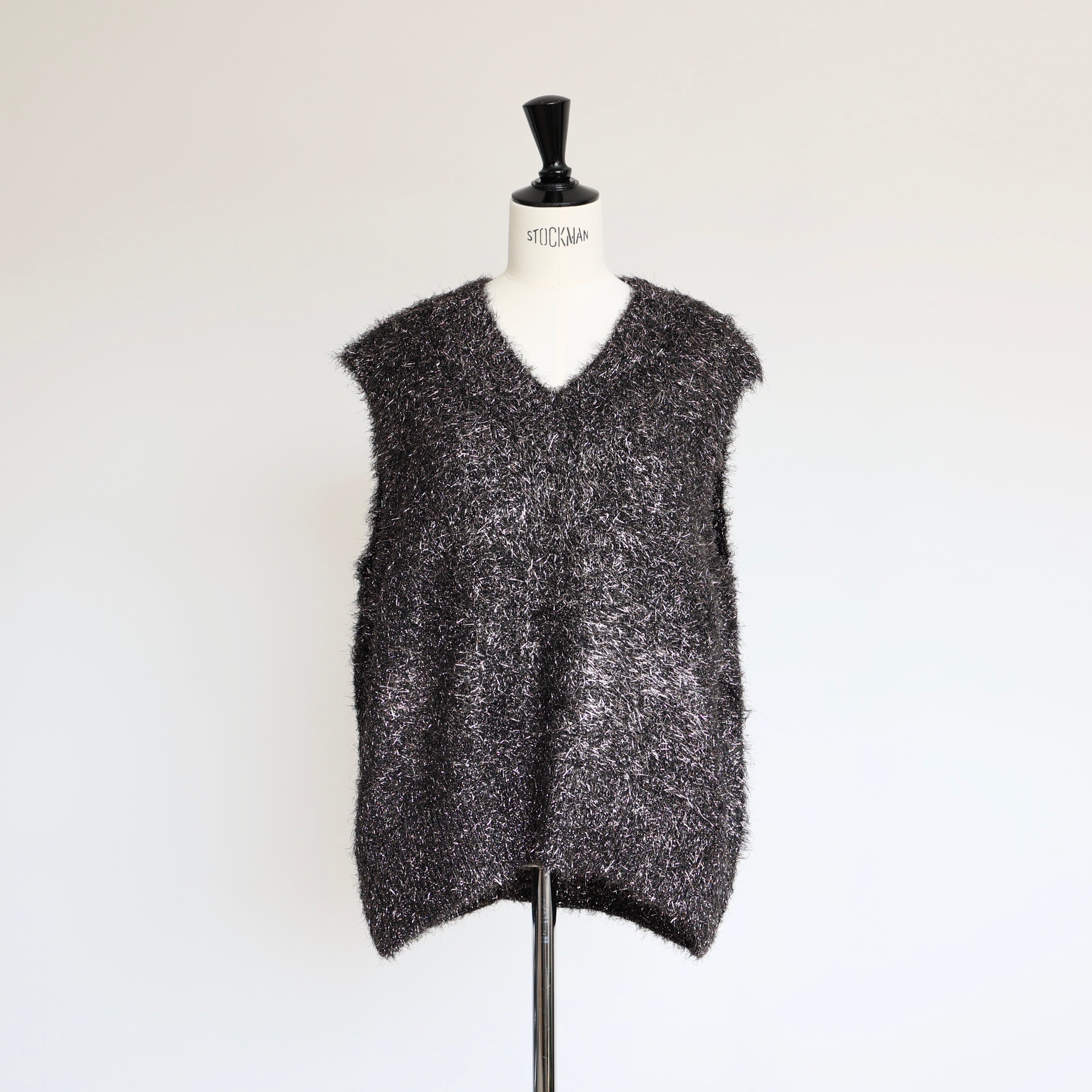 gypsohila ジプソフィア Glitter Knit Vest ブラック-