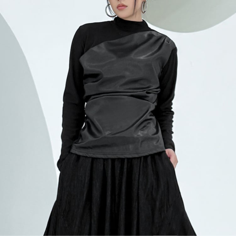 サテン×ジャージー ドッキングトップス R30311