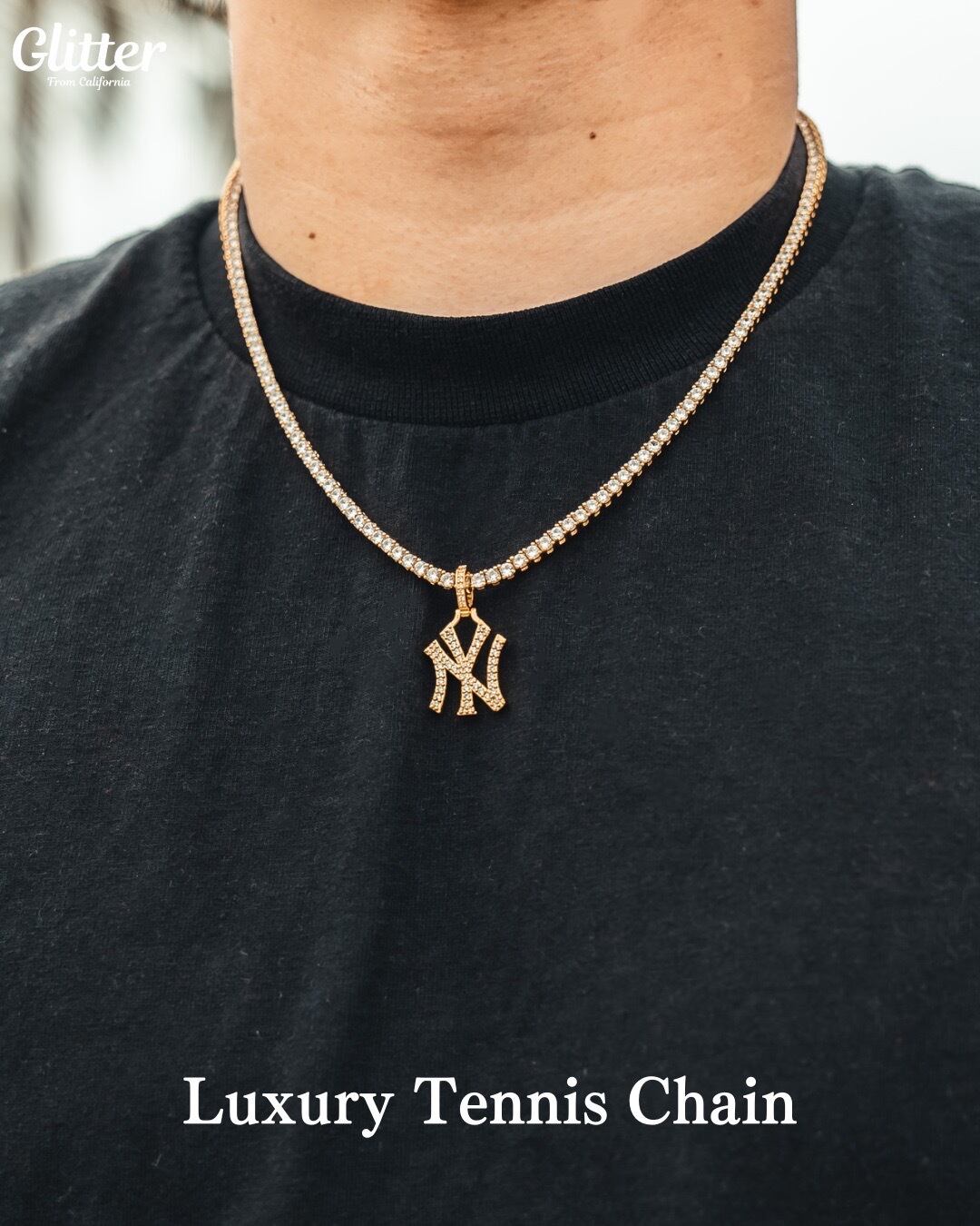 Iced Out NY Pendant 【GOLD / SILVER】 | Glitter