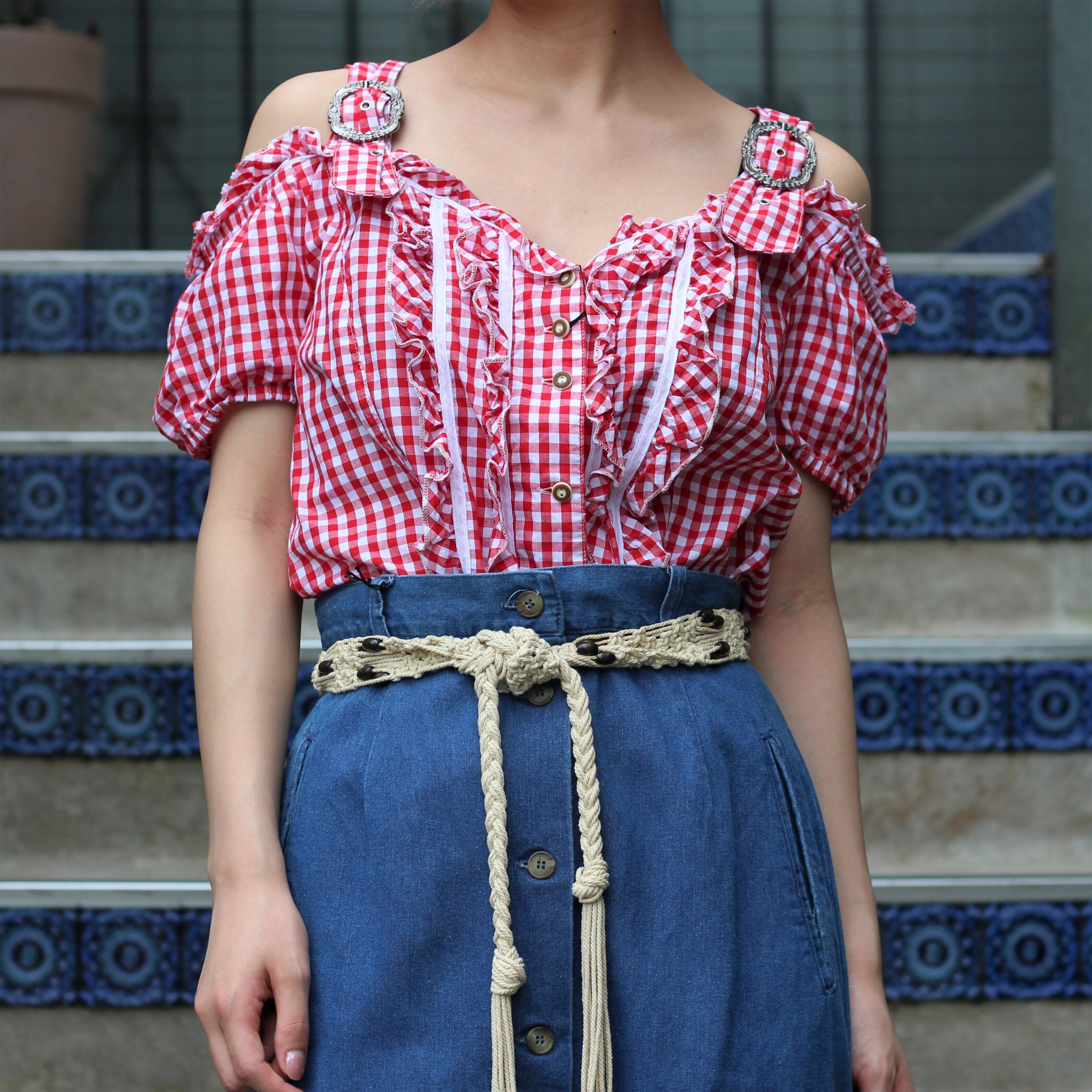 楽天市場 EU VINTAGEヨーロッパ古着フリルオフショルダーリネン