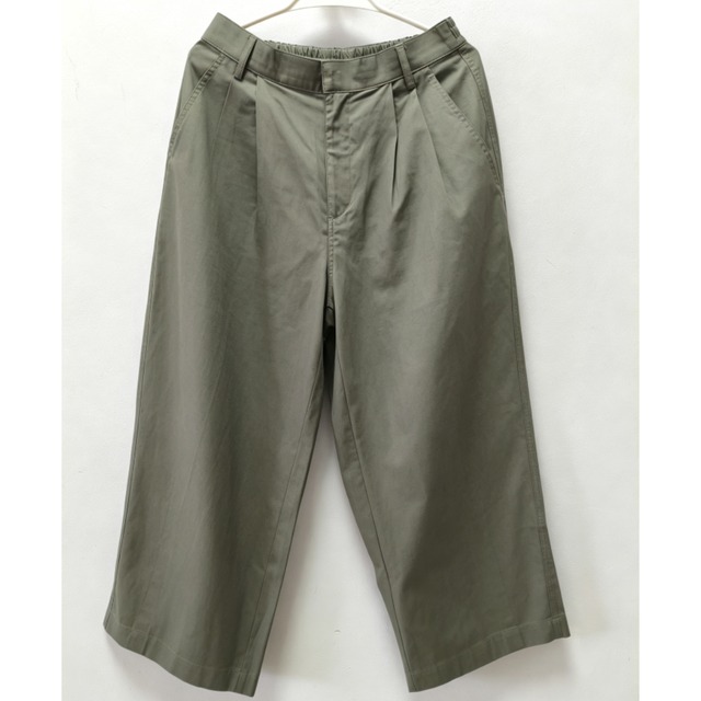 【フロントプレス入りクロップドワイドレッグパンツ】P00653