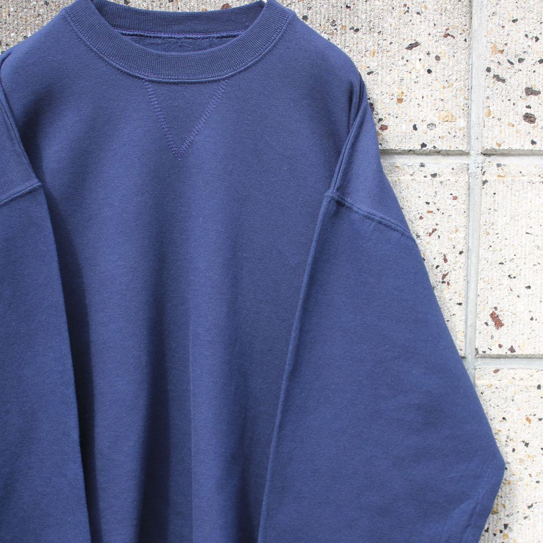 【Mサイズ】JERZEES ジャージーズ 紺 単色 無地 プレーン ゆったり幅サイズ 古着 スウェット