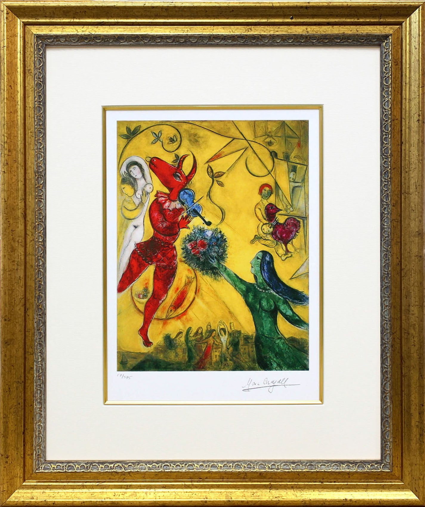 マルク シャガール絵画「ダンスとサーカス」額縁4色選択可能 マルク シャガール絵画「ダンスとサーカス」額縁4色選択可能