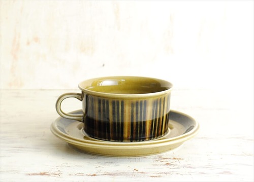 ARABIA アラビア コスモス ティーカップ&ソーサー KOSMOS 北欧食器 フィンランド 陶器 北欧 ヴィンテージ アンティーク_220509 it1681