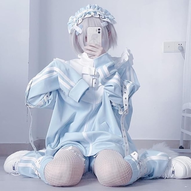 値引 即納  Mサイズ サイバーパンク 3点セット ジャージロリィタ 天使界隈