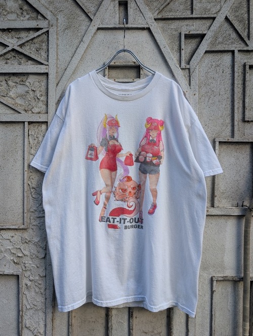 "GOMEN GANG" burger shop anime print tee