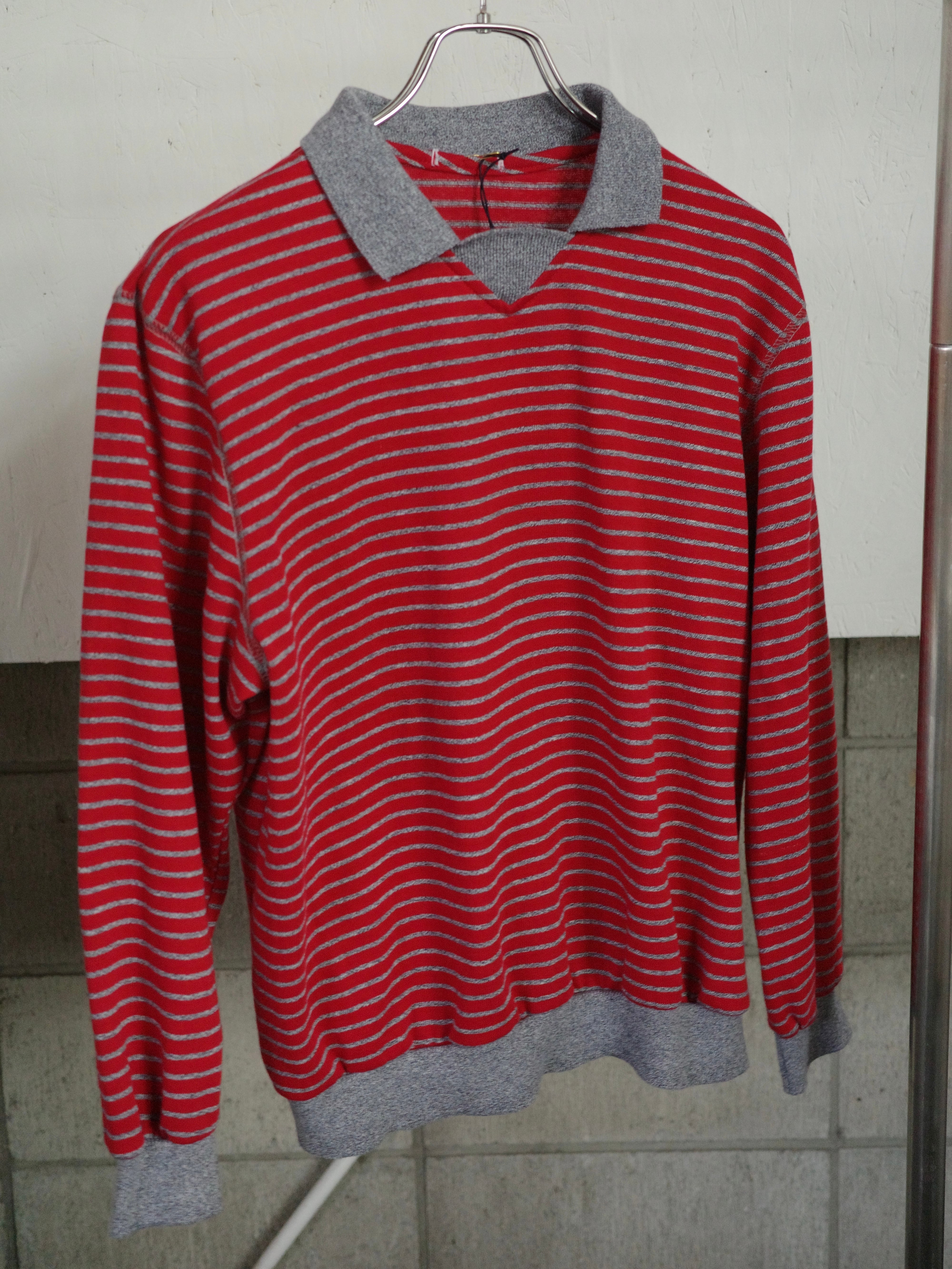 vintage〉red border coller knit | CherLife