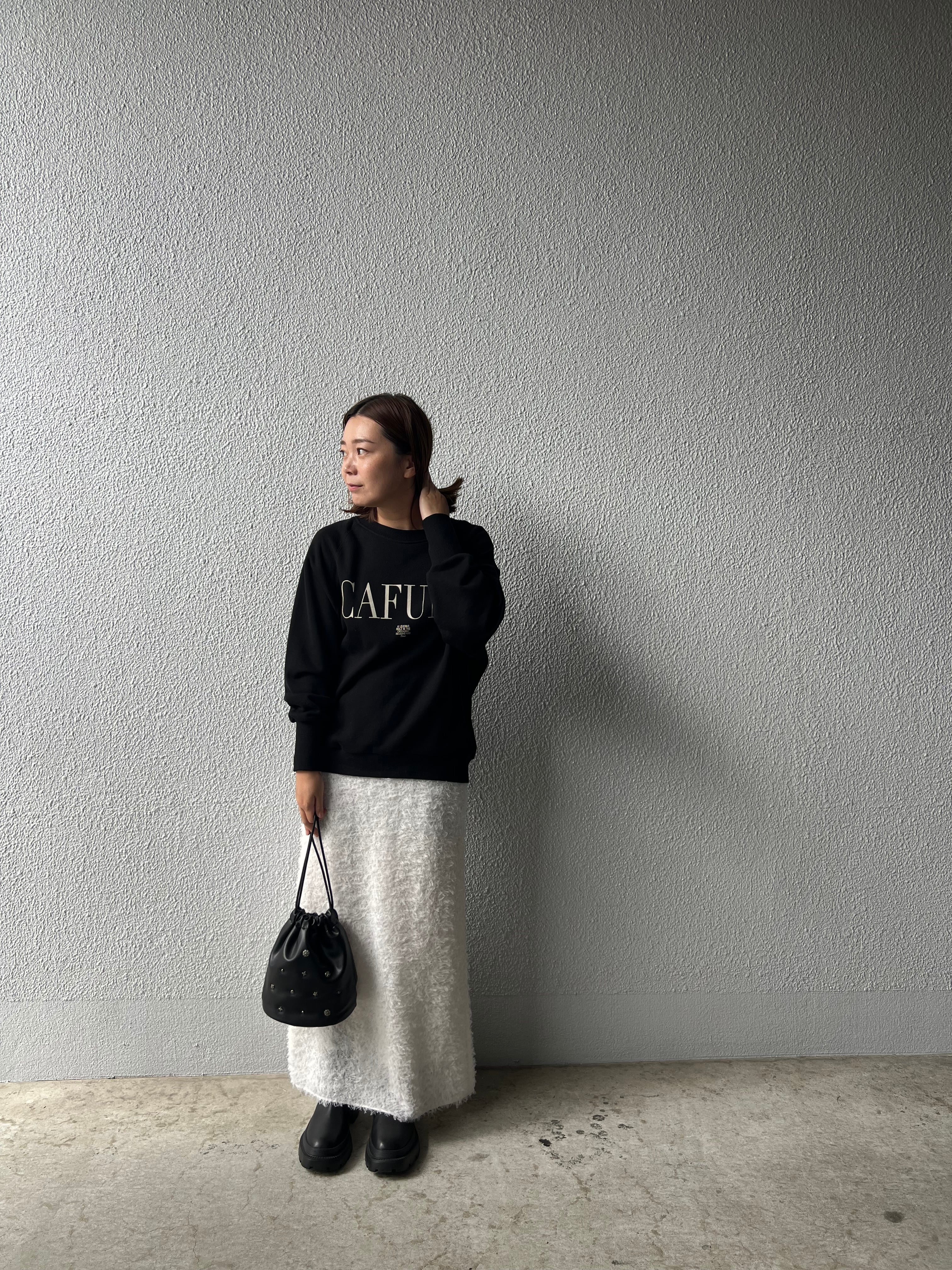 【cafune】バックZIP"CAFUNE"ロゴスウェット 535962