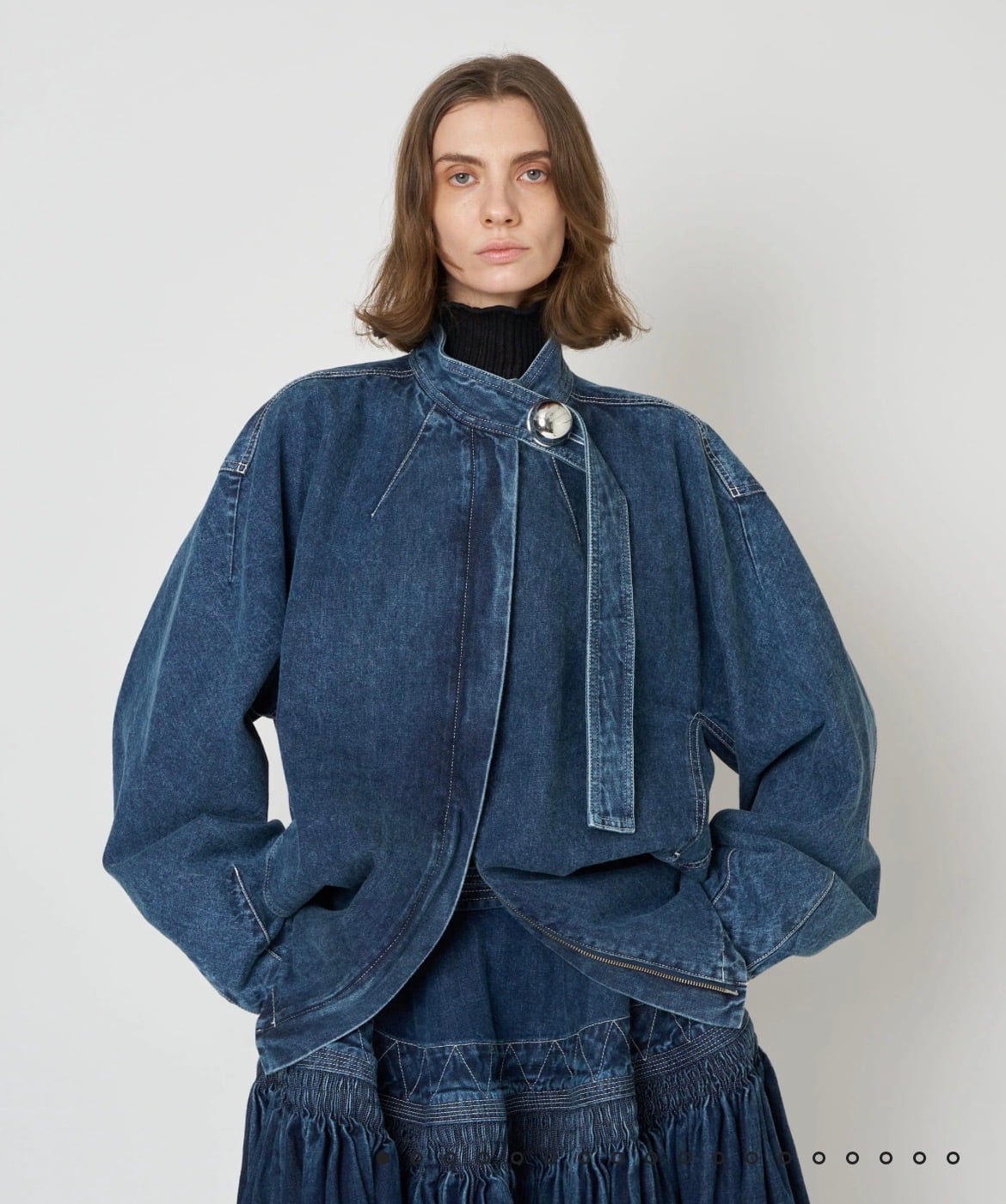 HARUNOBUMURATA】IVANA ROUND SHAPED ZIP UP DENIUM。 | idealclasse