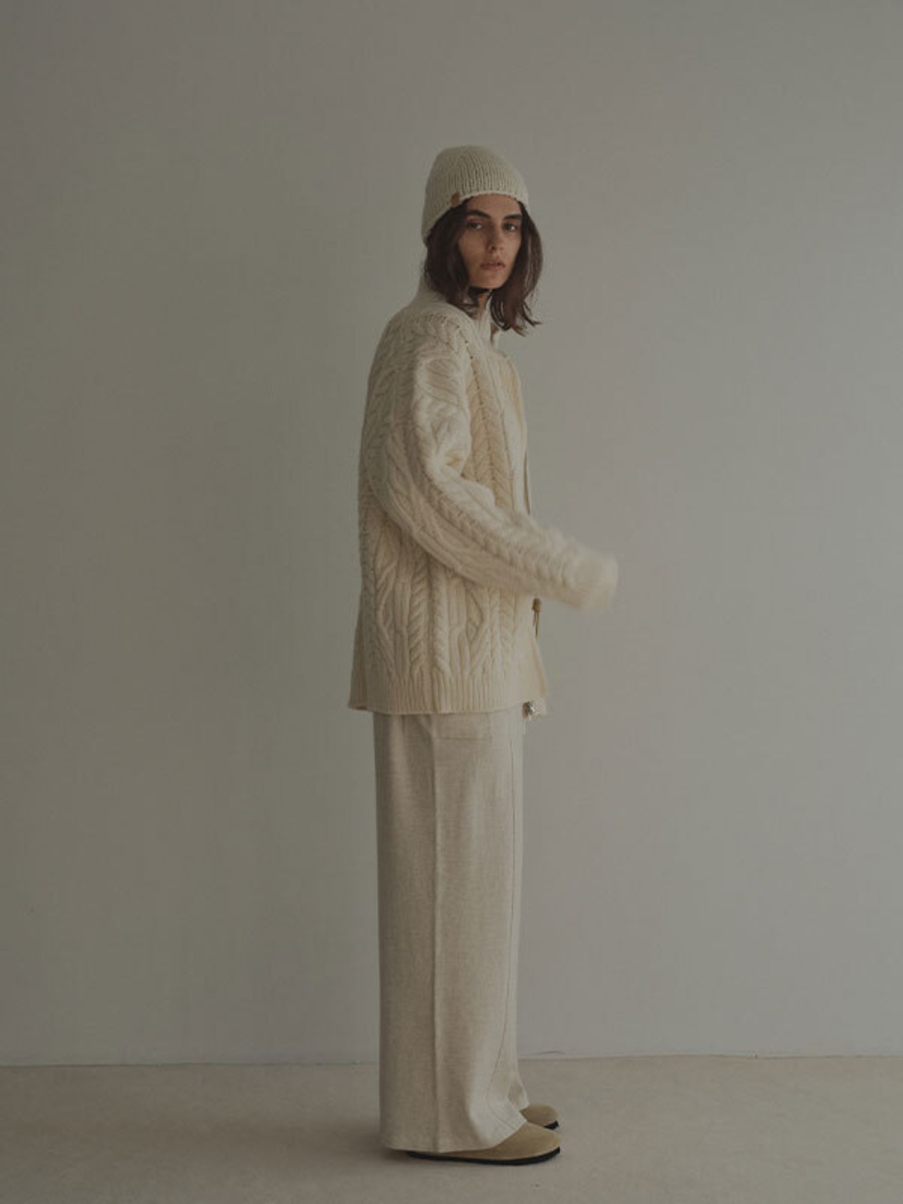 ETRE TOKYO ダブルジップケーブルニットカーディガン 2色展開