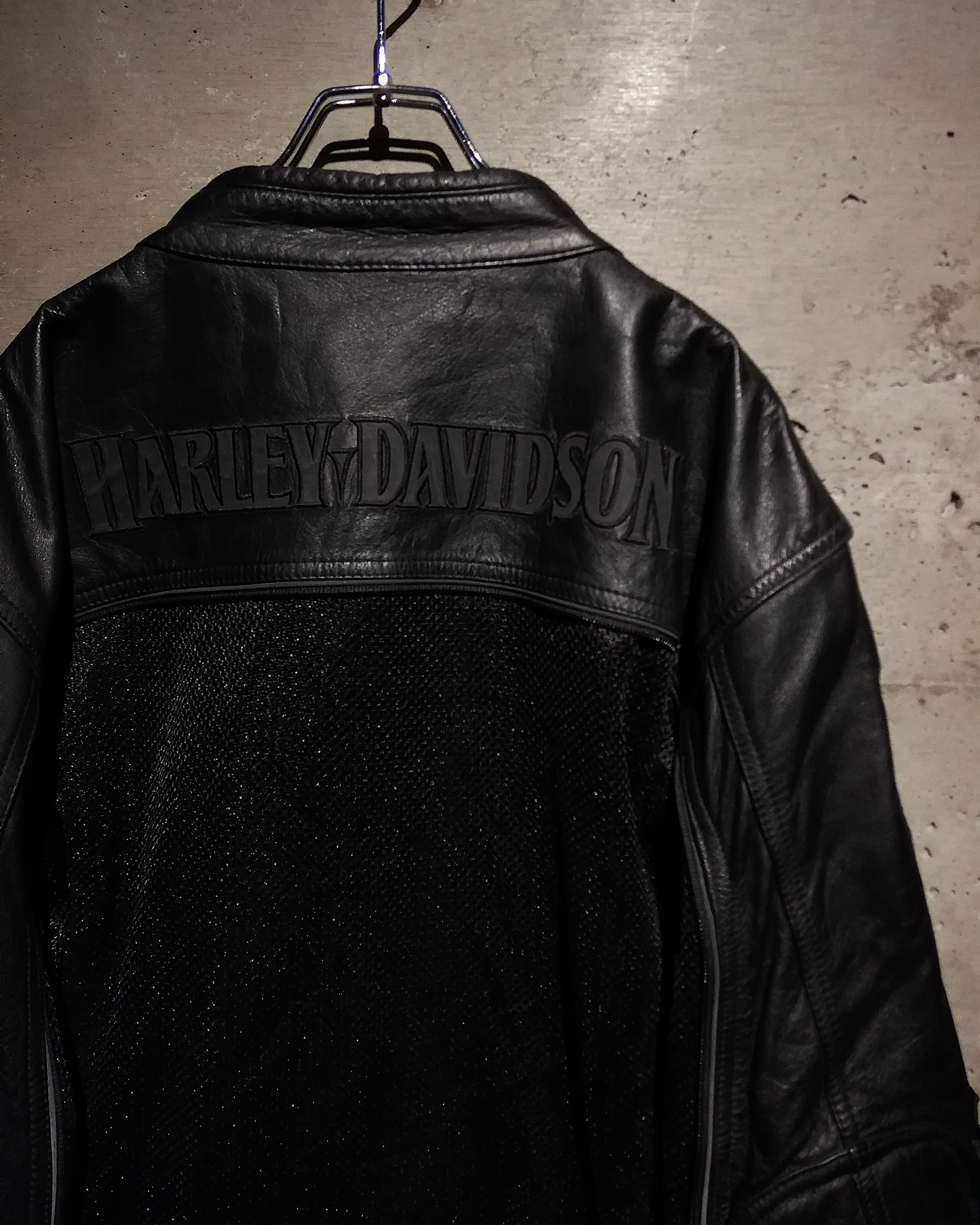 Caka】“HARLEY DAVIDSON” ”2WAY“ Embroidery Design Vintage Loose