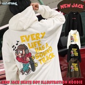 ◆NEW JACK スケートボーイ イラスト フーディー◆gt-6322-432jn