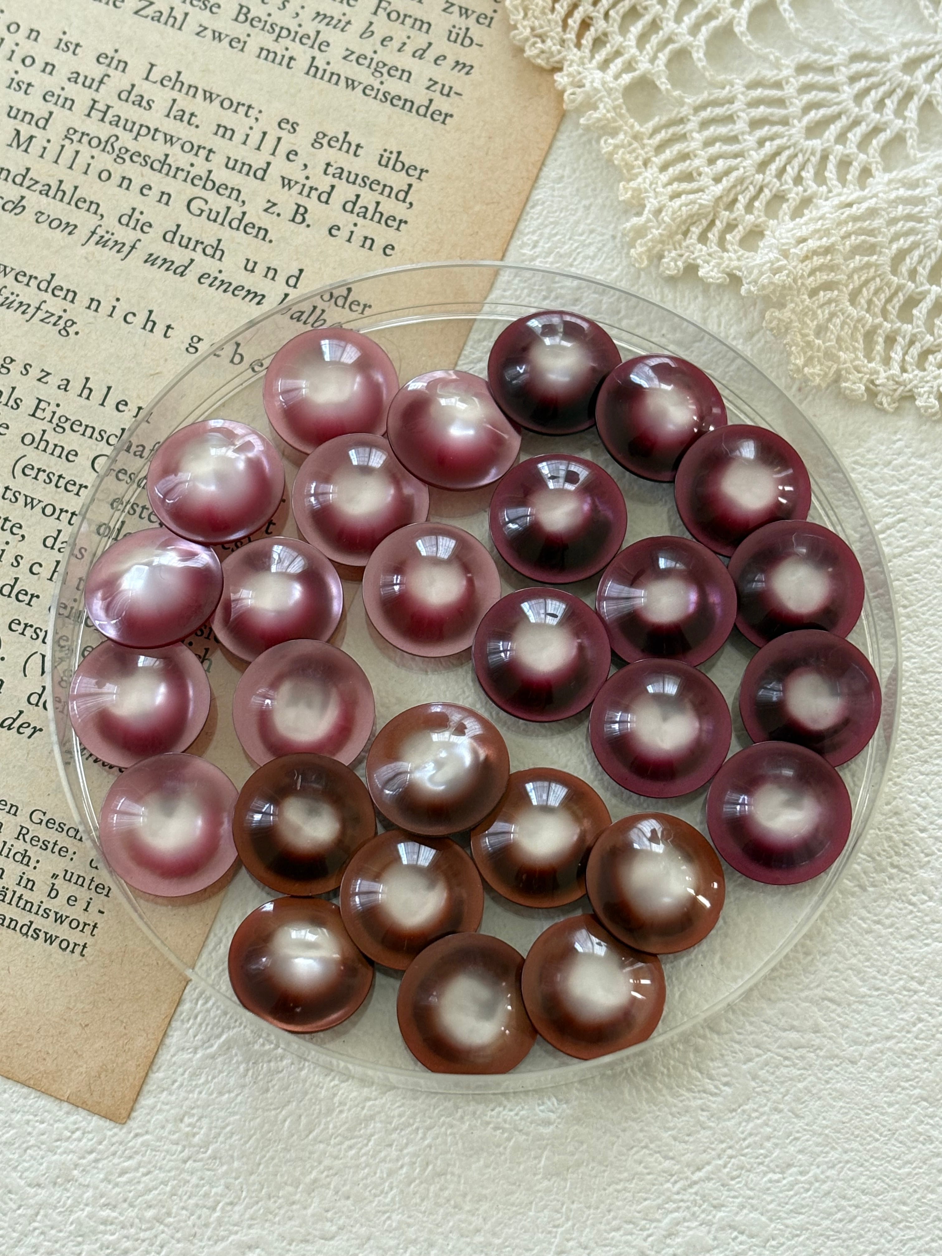 4個セット 15mm Japanese Vintage ボタン プラスチック デッドストック アクセサリーパーツ 装飾材 カルトナージュ