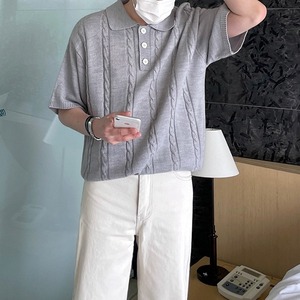 Half Sleeve Knit Polo T-Shirt   c-154