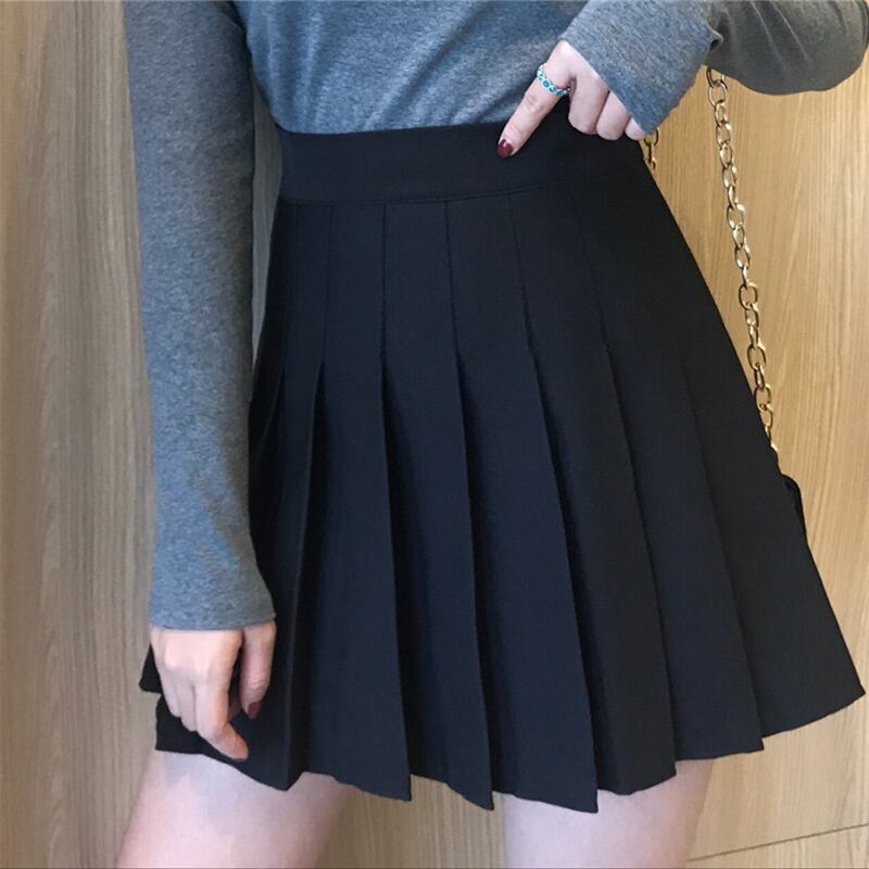 ハーフレングススカート夏女性2020新入生オールマッチハイウエストAラインスリムスリミングプリーツスカート YY-ファッション23983260679