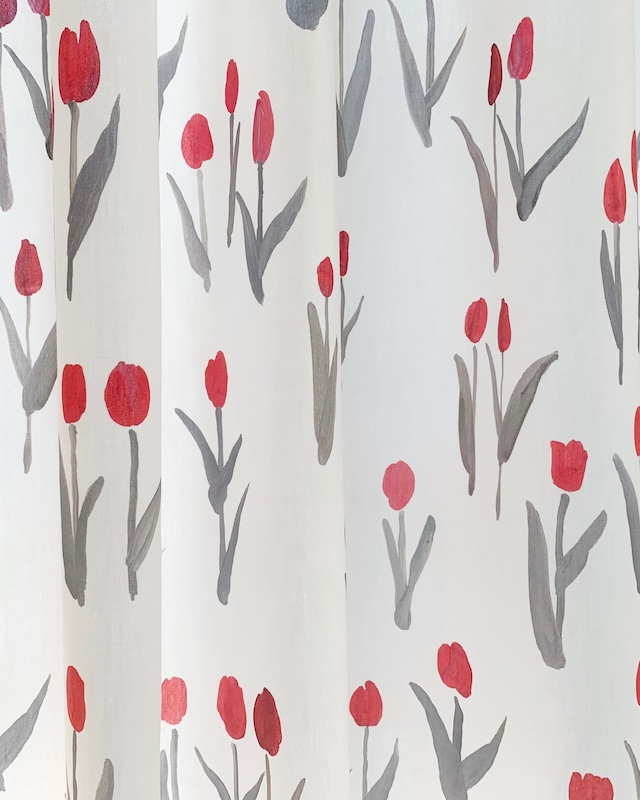 ✄ Textile Tulip red  110㎝×50㎝〜