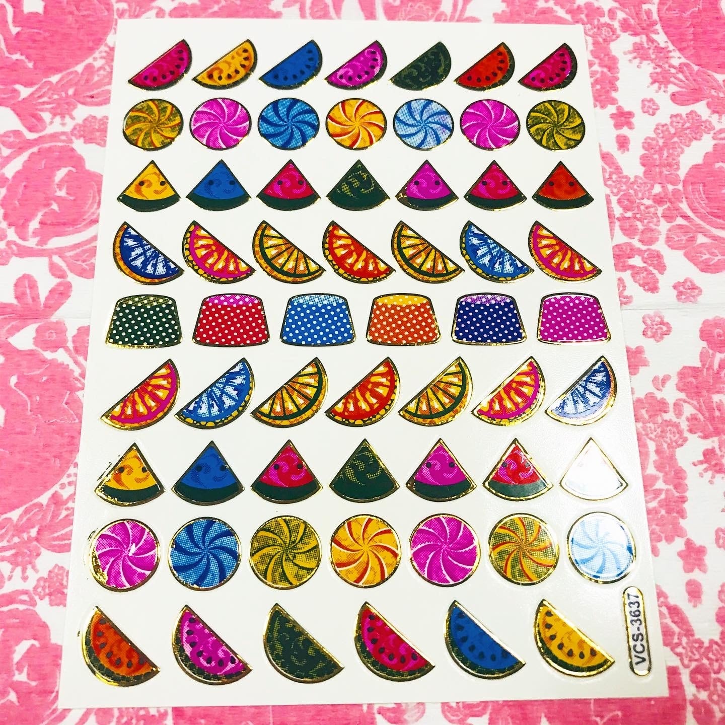 3 スイカ レトロキラキラシール VCS-3637 VCS01
