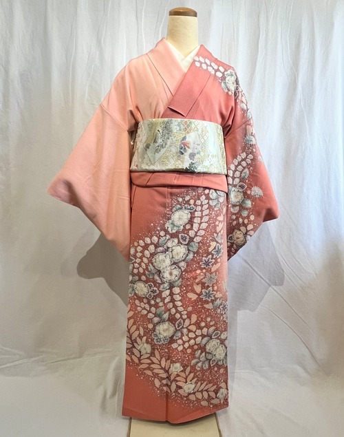 2242 辻が花 訪問着 袷単品 Houmongi (lined kimono)