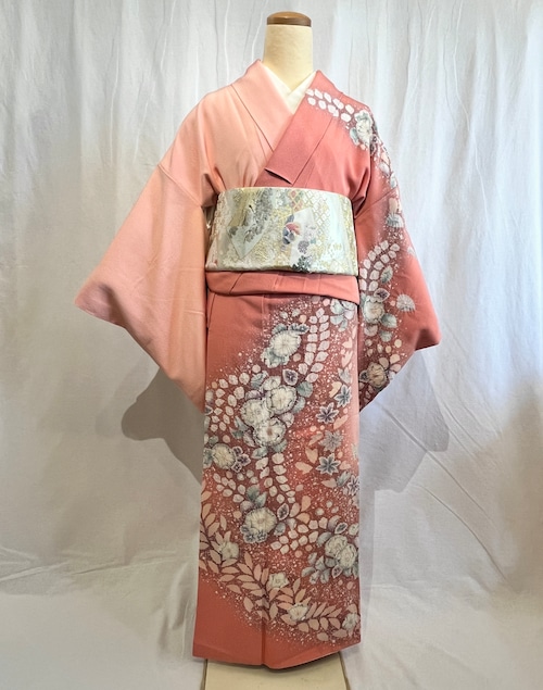 2242 辻が花 訪問着 袷単品 Houmongi (lined kimono)