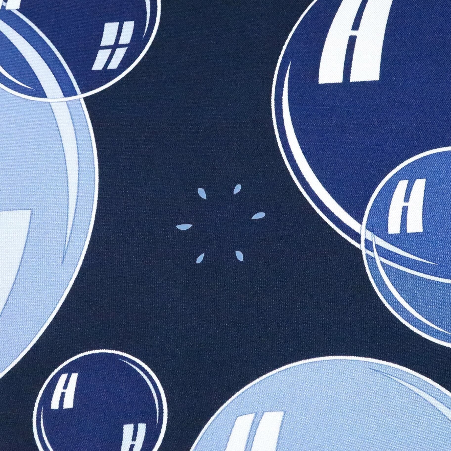 エルメス HERMES/スカーフ カレ90 シャボン玉 bal de bulles 泡 Hロゴ