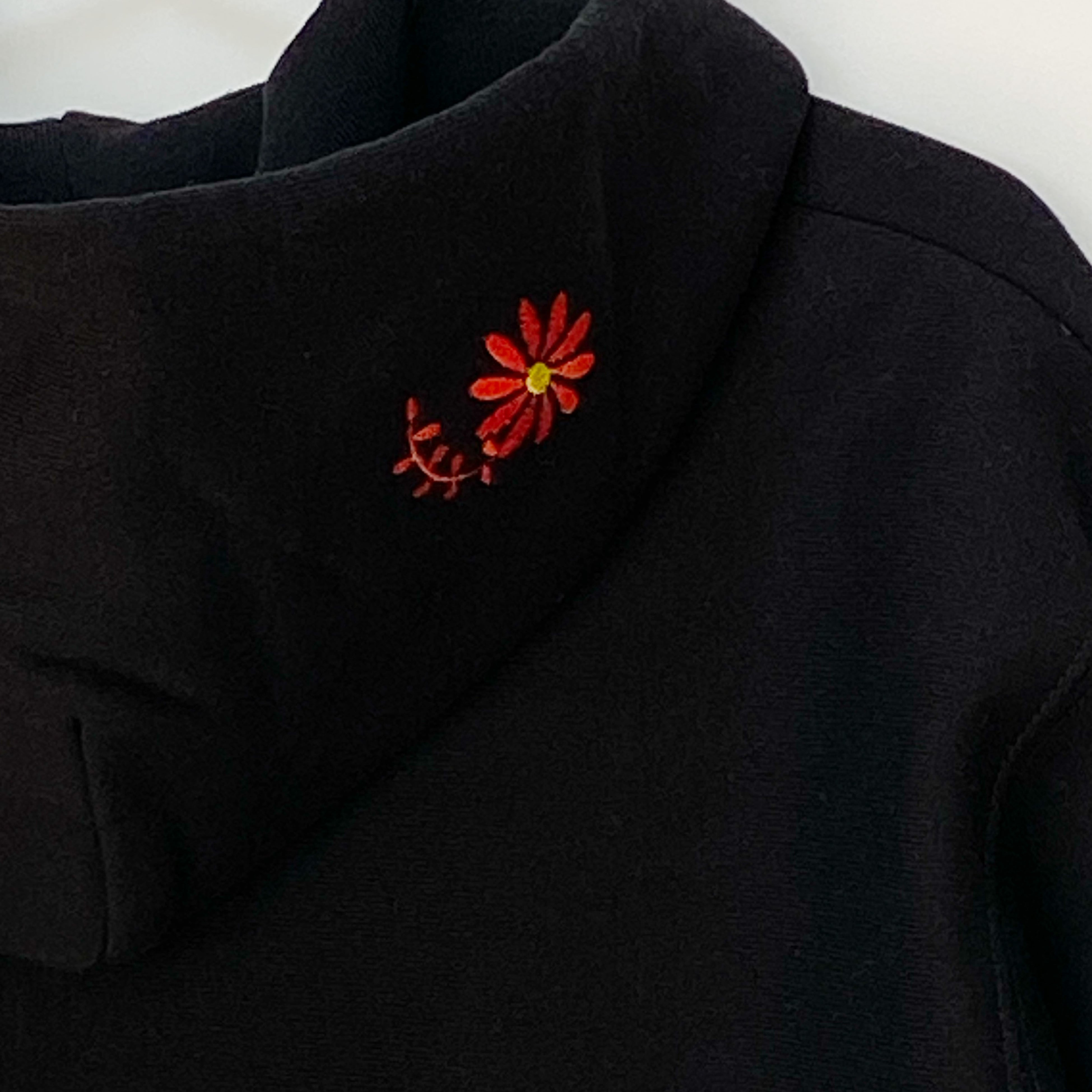 刺繍☆パーカー【ジップアップ】／花とアフロ