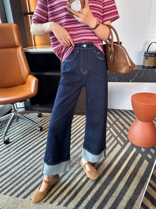 Roll-up straight denim　M519