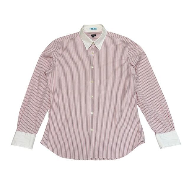 中古 ピーエス ポールスミス PS Paul Smith 長袖シャツ クリーニング済み ストライプ柄 クレリック メンズ Lサイズ