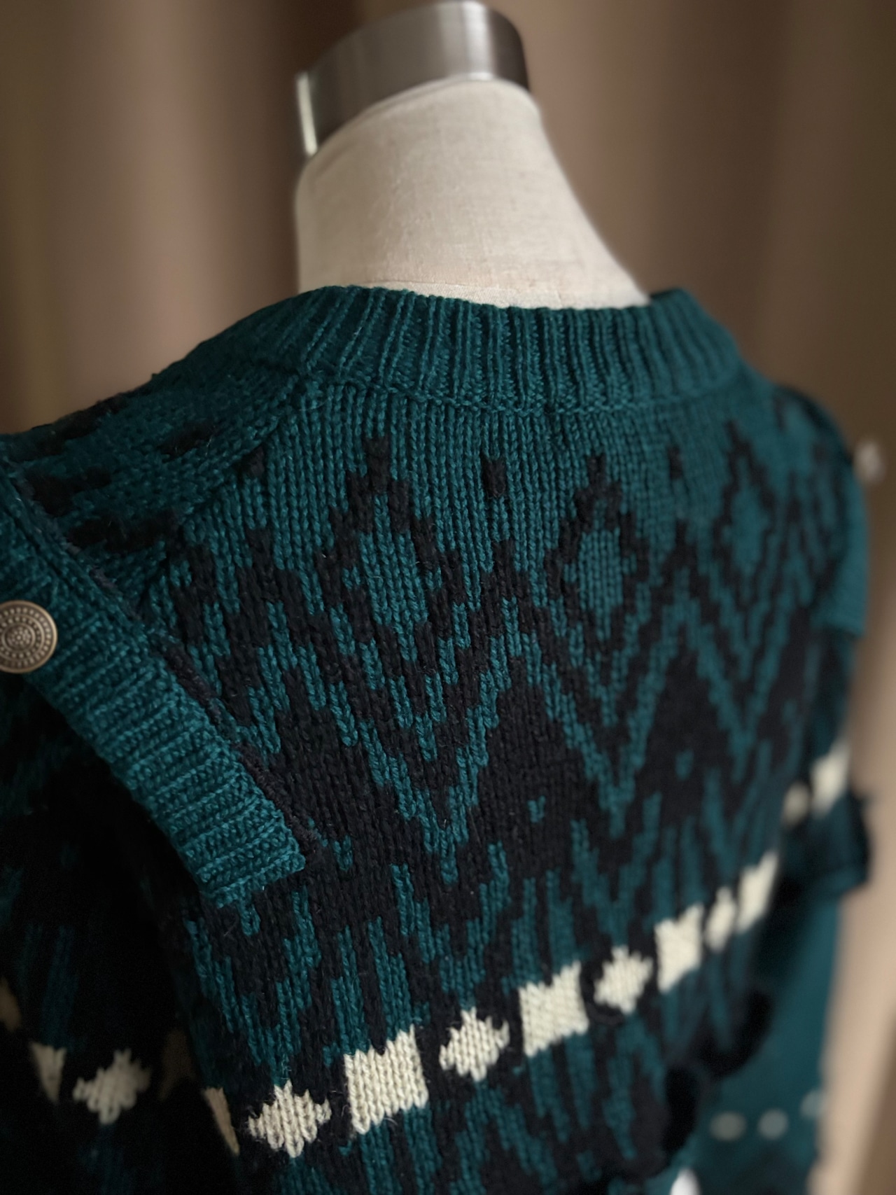 forest green remake knit cardigan-5076-11