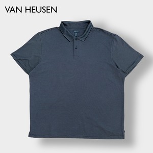 【VAN HEUSEN】XL ビッグサイズ ポロシャツ ボーダー柄 半袖 ヴァンヒューゼン US古着