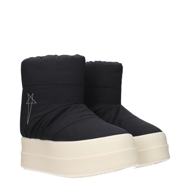 RICK OWENS リックオウエンス レディース アンクルブーツ ファブリック ブラック DS02D2839MUPAM9981