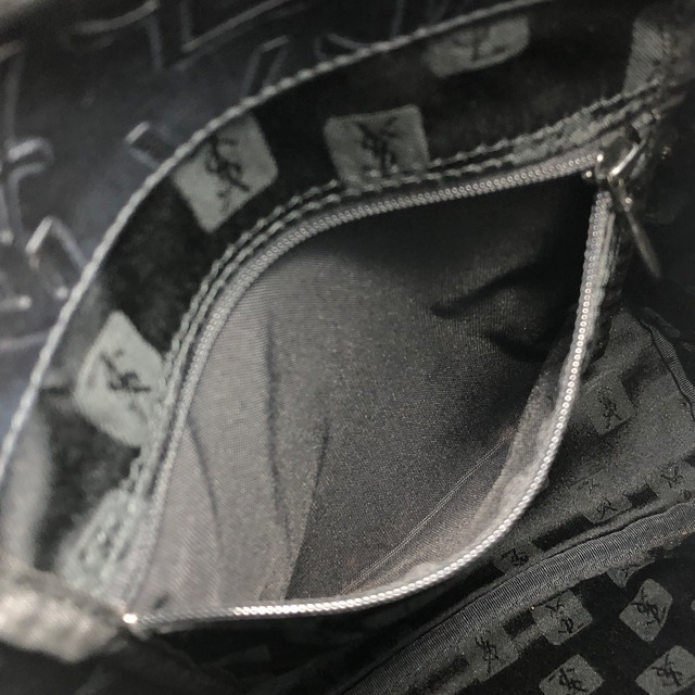 Yves Saint Laurent イヴ・サンローラン バックパック ブラック YSLロゴ レザー vintage ヴィンテージ オールド 2k8d7h