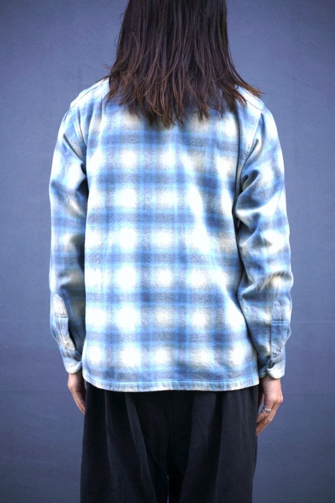 Pendleton [PENDLETON] Vintage Ombre Check Open Collar Wool Shirt