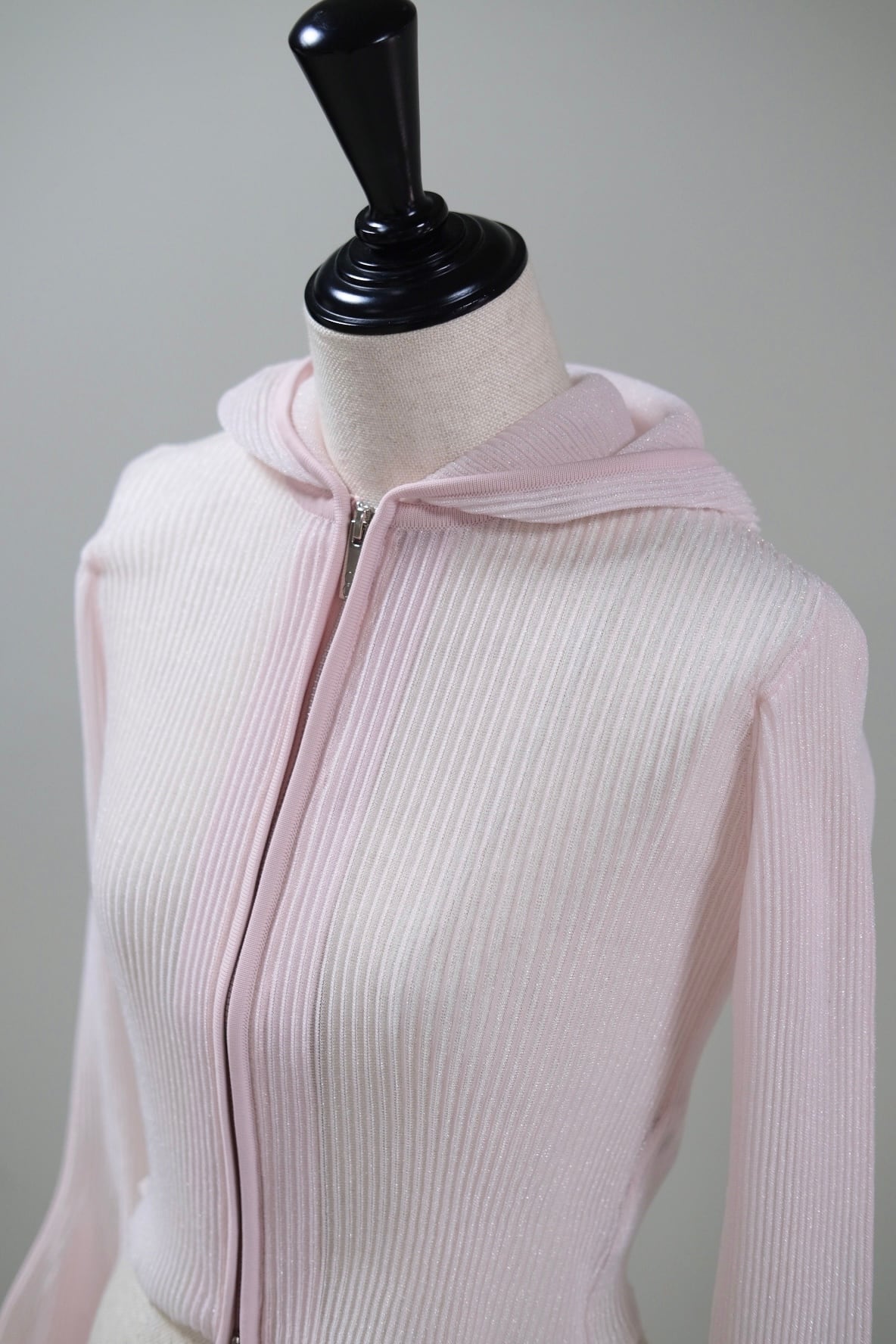 CFCL】HYPHA LUCENT GLITTER HOODIE JACKET -EGGSHELL PINK-OPAL- | loop
