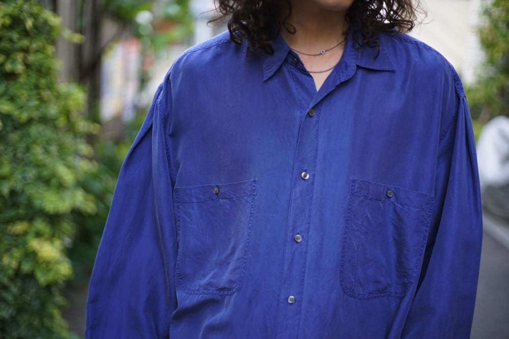 トップス 80s Plantation deformation silk shirt トップス 80s Plantation deformation silk shirt Issey miyake