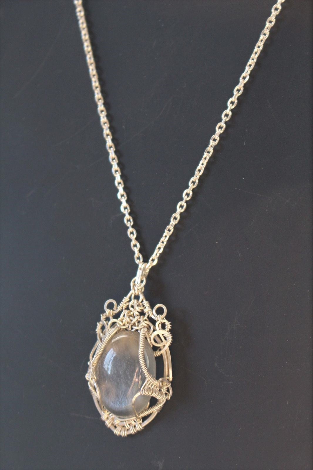 Moonstone silver925 wire wrapping pendant