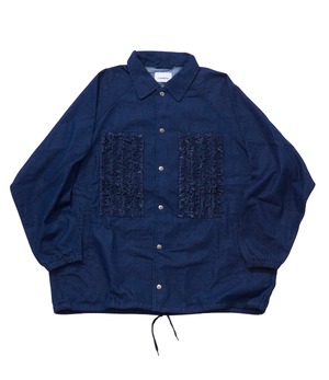 DENIM COACH JACKET : NAVY