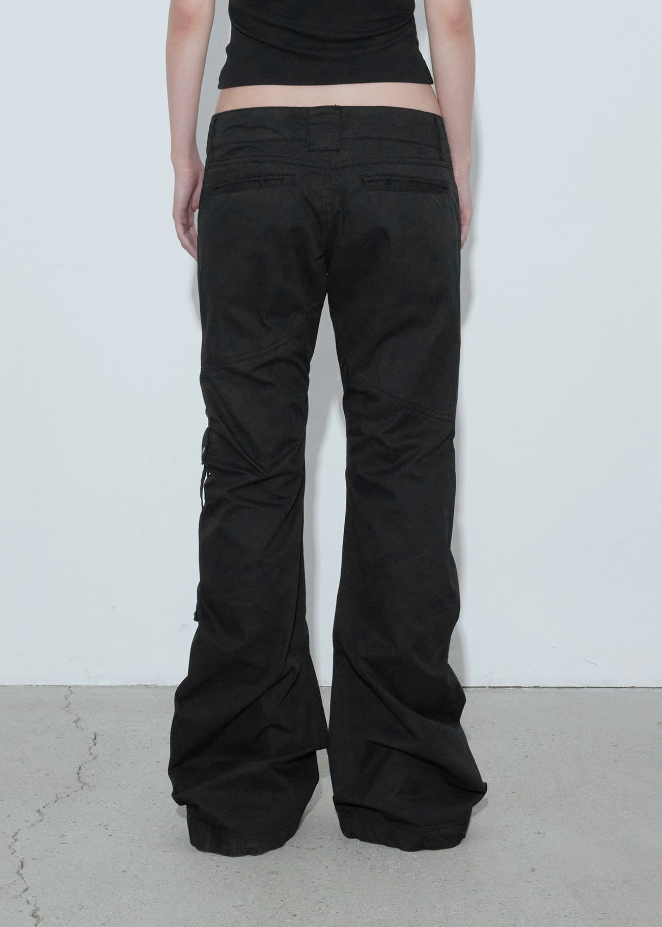 BOHEMIAN SEOUL] WASHED SHIRRING CARGO PANTS, BLACK 正規品 韓国