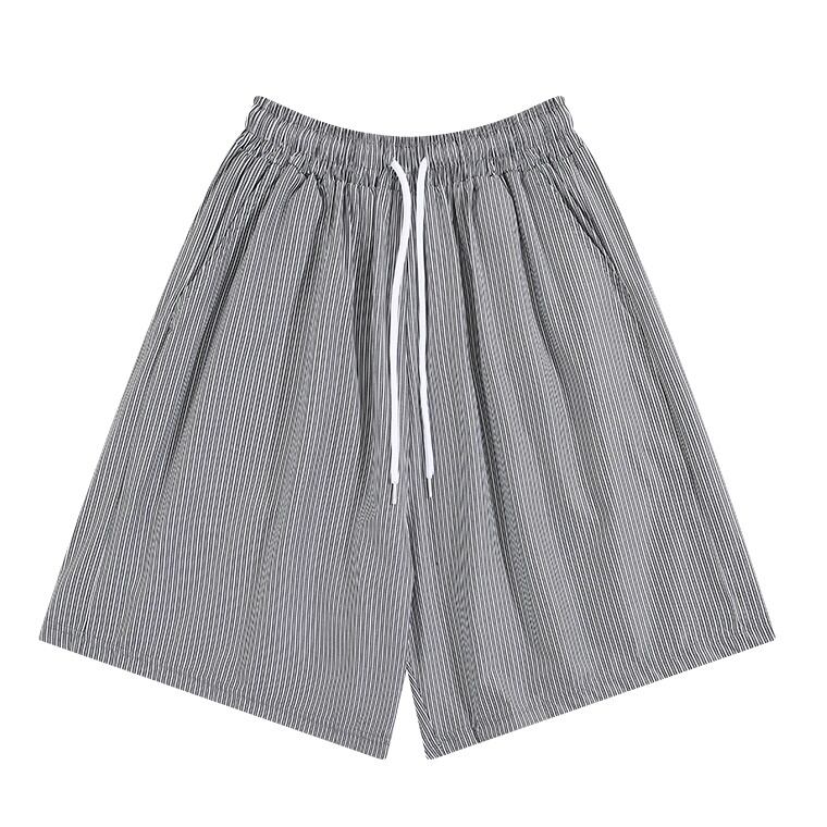 ストライプ 開襟シャツ ハーフパンツ セットアップ | Korean unisex