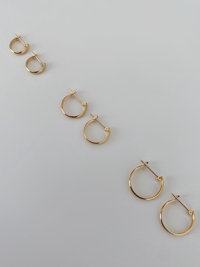 K18 2×10 groove hoop earring
