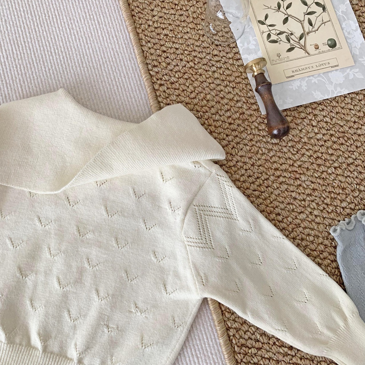 80/100【即納】セーラーニットトップス - Cutemily プチプラセレクト -【秋冬物 輸入子供服 子供服 ガーリー 女の子】