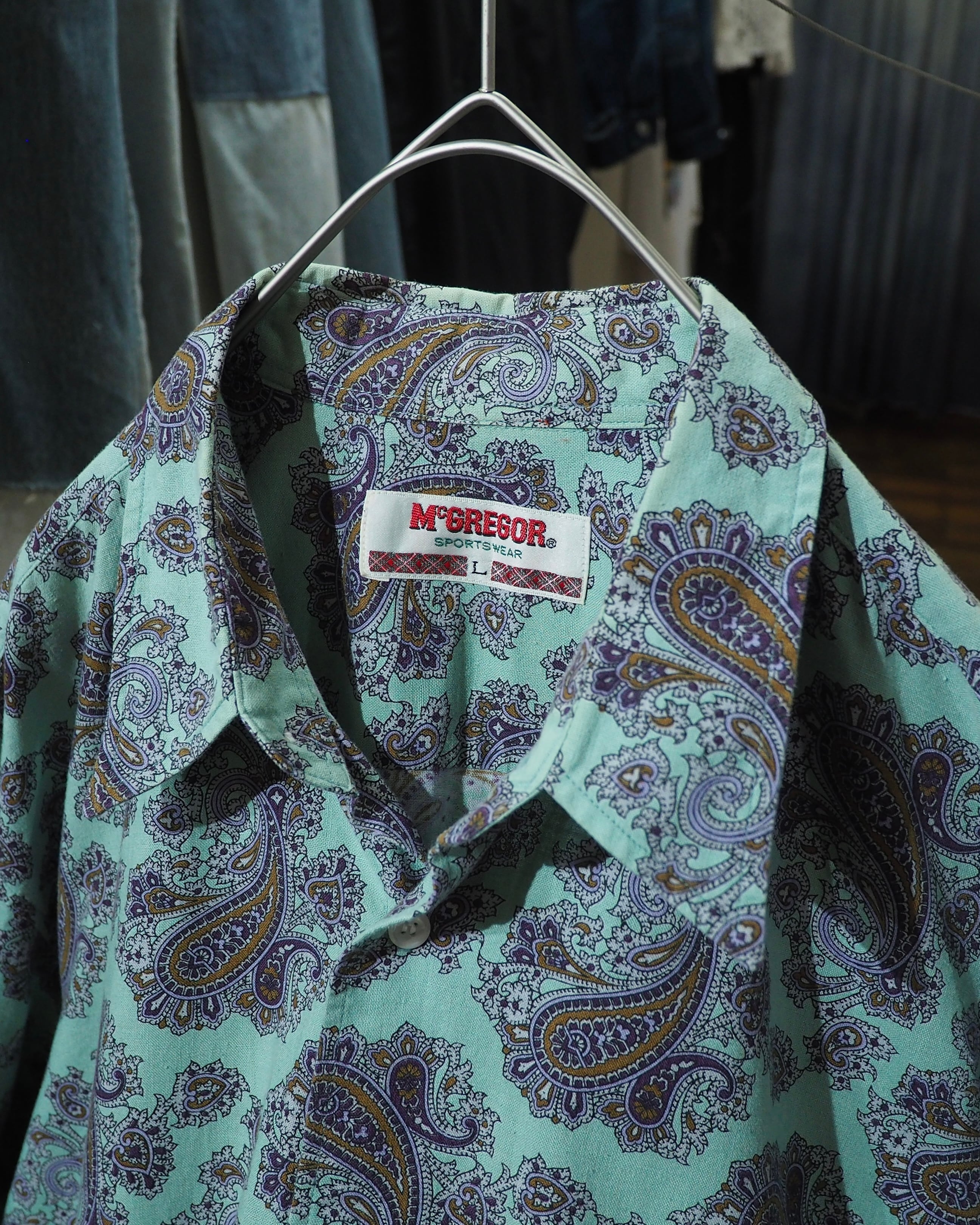 1990s " McGREGOR " Beautiful Paisley All Over Pattern Vintage Loose Shirt