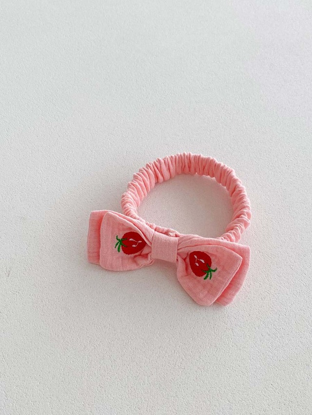 【BABY】いちご刺繍フリル袖ダブルガーゼロンパース - 13