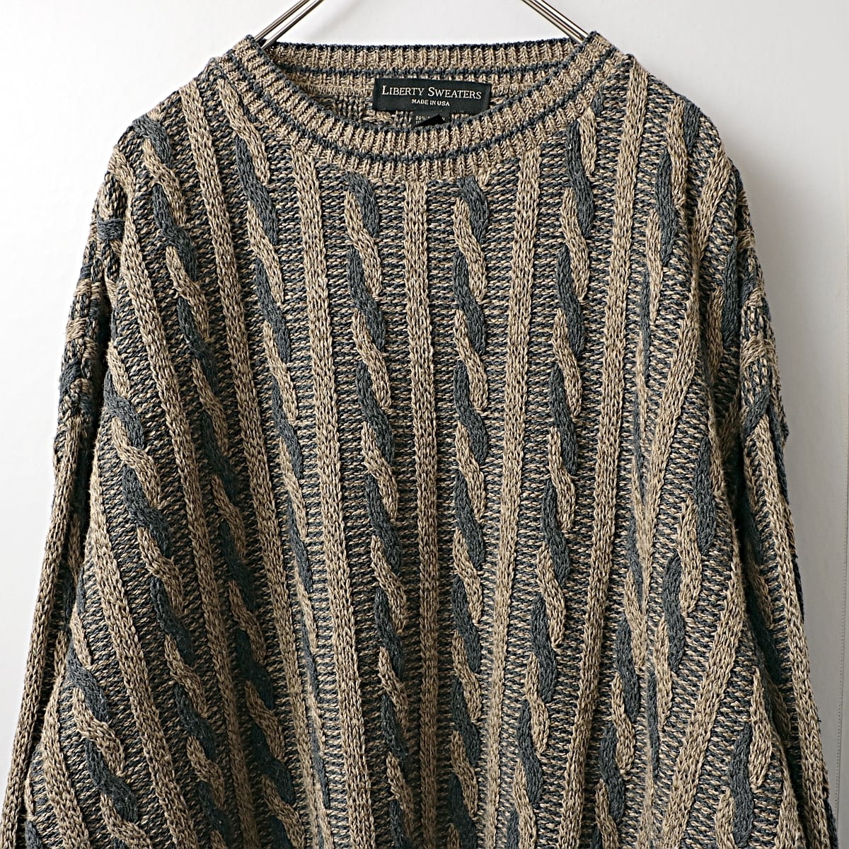90s Liberty Sweaters usa製 2color ケーブル コットン ニット