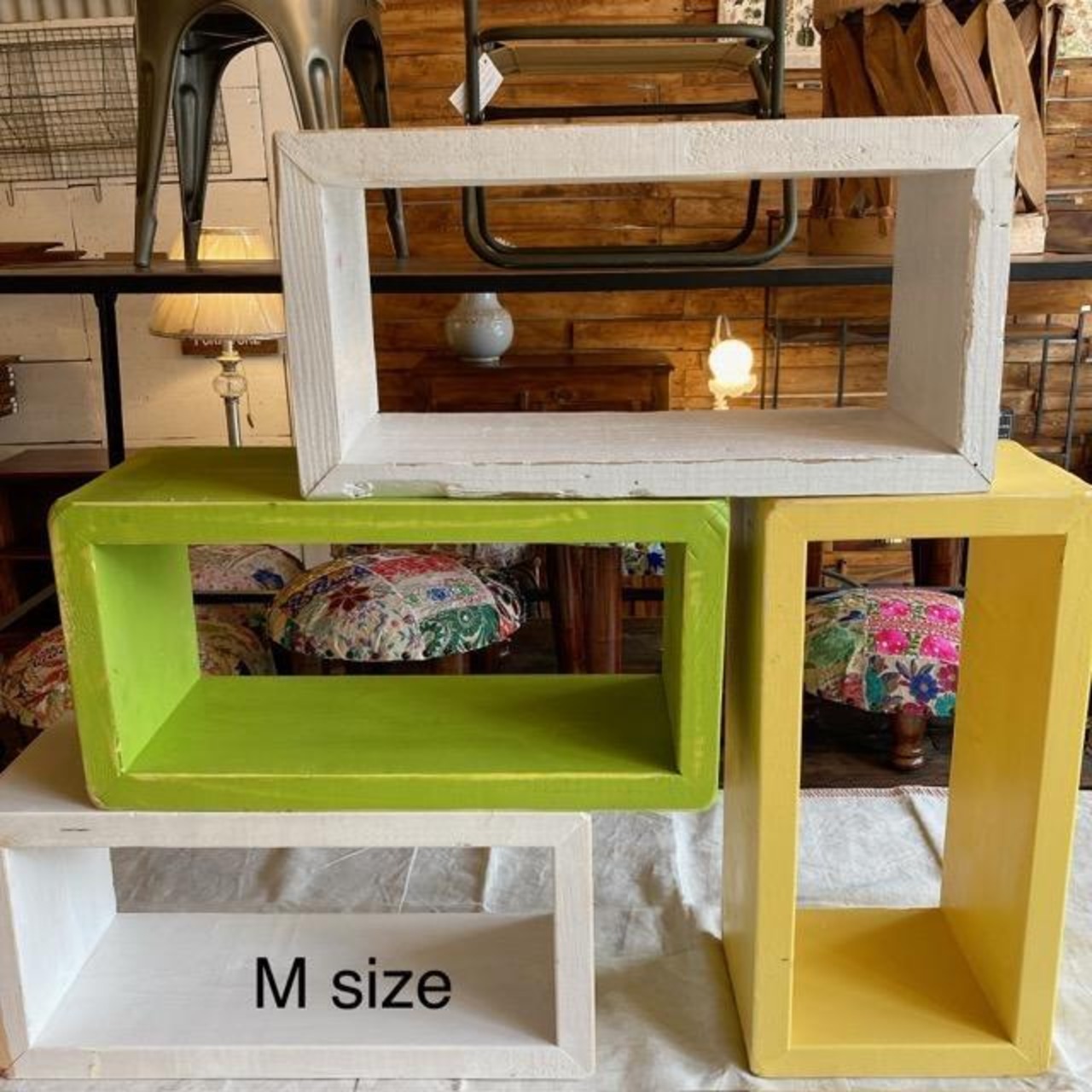 TOPANGA Furniture　カラフルウッドボックス　ラウンドLサイズ/ピンク
